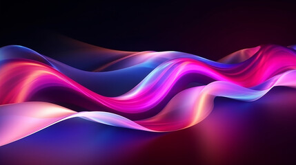 abstract neon background with wavy glowing 3d rendering