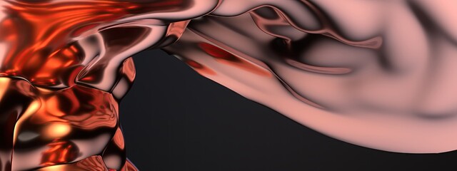 Copper Metal Thin Curtain Bumped, Surface, Displacement Elegant, Modern 3D Rendering Abstract Background