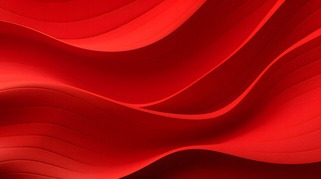 A seamless abstract red texture background with elegant swirling curves in a wave pattern, set against a vibrant Chinese red material background.