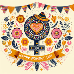 Happy Women's Day Poster design card