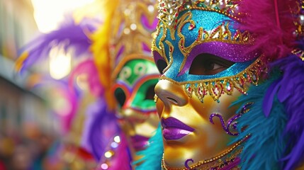venetian carnival mask. "Masquerade Merriment: Colors of Mardi Gras"