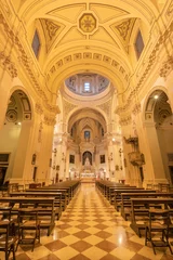Foto op Aluminium VICENZA, ITALY - NOVEMBER 7, 2023: The nave of baroque church Chiesa di Santo Stefano. © Renáta Sedmáková