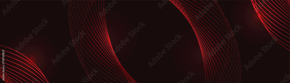 Poster dark abstract background with glowing geometric lines. modern shiny lines pattern.