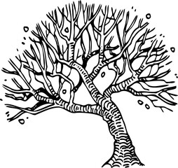 dry tree drawing.