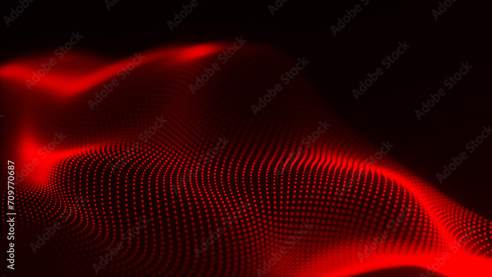 Poster futuristic particle wave. abstract technology background. big data visualization. 3d rendering.