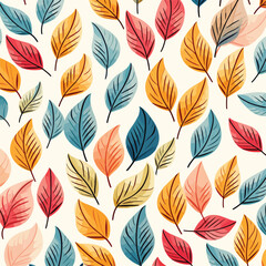 Fototapeta na wymiar Leaves ornament pattern background vector