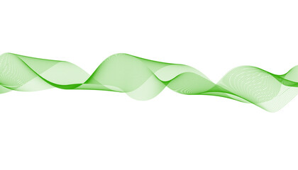 Green decorative wave stylish curve smooth design in white background. Abstract background with smooth stylish green color wave vector