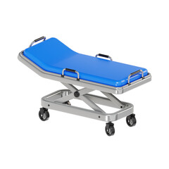 3d medical stretcher icon illustration, transparent background, emergency and services 3d set