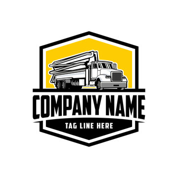 truck concrete pump logo vector image