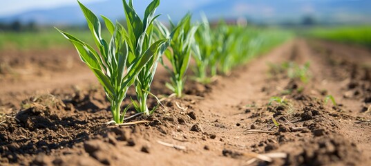Abundant okra harvest flourishing on a sun drenched open plantation during a blissful summer day.