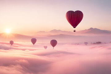 Obraz premium soft and romantic cloudy atmosphere , pink clouds