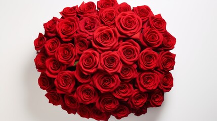 Red rose. Isolated huge bouquet of 101 red rose on white.
