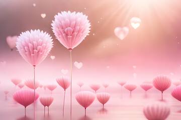 Obraz premium soft and romantic cloudy atmosphere , pink clouds