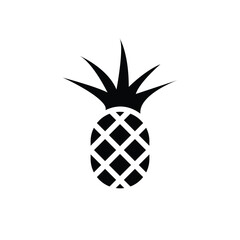 Obraz premium Pineapple icon. Tropical fruit isolated on white background. Symbol of food, sweet, exotic and summer, vitamin, healthy. Nature logo dessert. Flat concept. Design element Vector illustration