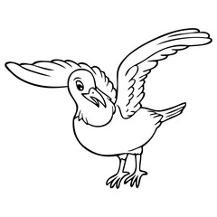 little bird line vector illustration