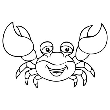 crab line vector illustration