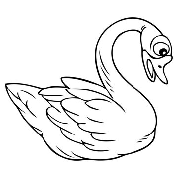 goose line vector illustration