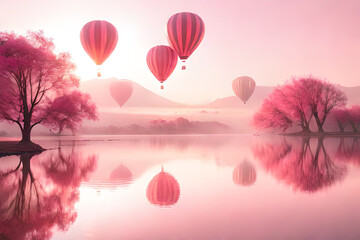 Fototapeta premium soft and romantic cloudy atmosphere , pink clouds