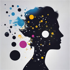 Silhouette of a woman's head in profile