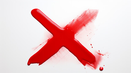 Obraz premium a red x marker on white background