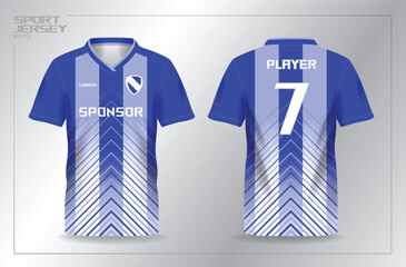 blue sport jersey for football or soccer shirt template