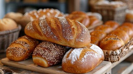 Freshly Baked Artisan Bread Display