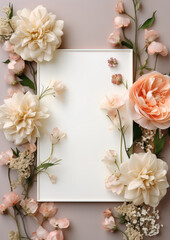 Obraz na płótnie Canvas Watercolor floral wedding invitation card template