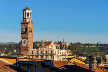 european city skyline with a clock tower