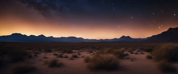 A Desert Landscape with a Meteor Shower, streaks of light from a meteor shower adding dynamic