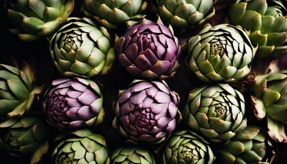 Artichokes, presenting a unique texture and taste, with a beautiful, intricate structure