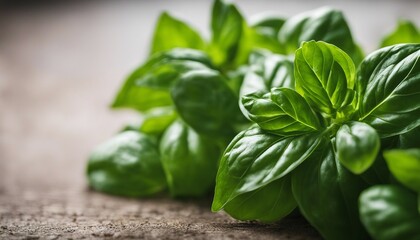 Obraz premium Basil, with its lush green leaves and sweet, peppery flavor, a staple in Italian cuisine