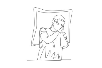 A man sleeps with his hands on his cheeks