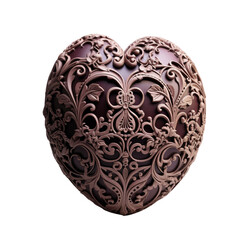 Dark Chocolate Heart Shaped Egg -isolated png