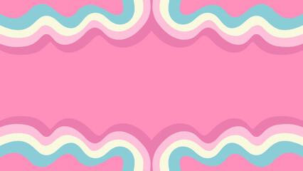 pink background with waves frame corner