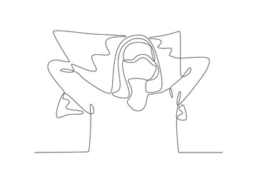 A woman who sleeps at work