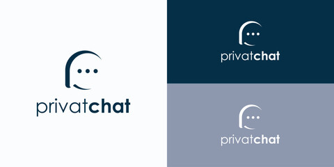 Initial letter P chat bubble vector logo design - obrazy, fototapety, plakaty