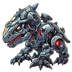 Fototapeta premium Robot monster illustration design, used in clothing design, transparent background, Ai generated image