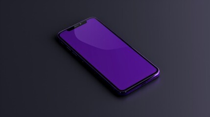 realistic purple phone screen mockup   
