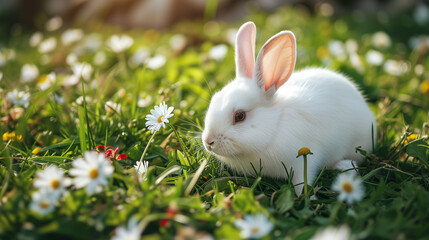 White Rabbit on Meadow