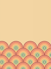 rainbow groovy wavy lines, abstract retro stripes 70s style with grunge texture