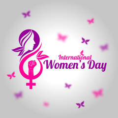 Happy International Women's Day. International Women's Day on March 8th flat design vector illustrations. Women’s Month Vector templates for background, greeting card, poster, flyer, banner.

