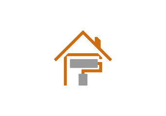 Fototapeta na wymiar home building decoration painting icon vector logo illustration logo on white background