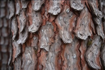 textured background of old pine wood, with large elements of bark and the resin drips