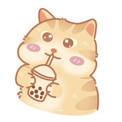 cat with a cup of coffee
