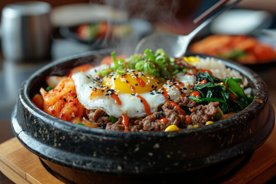 Close-up Korean Food Bibimbap