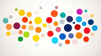 Rainbow Spectrum Polka Dot Backdrop on White Background.