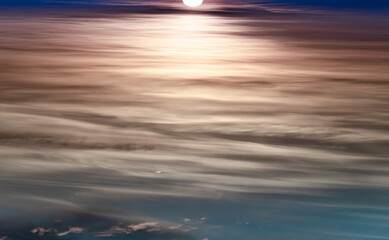 Fototapeta na wymiar Blurred clouds in the sky in the early morning.