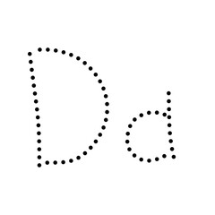 Black and white tracing alphabet 