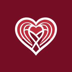 valentine day love heart logo design