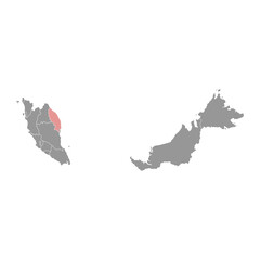 Terengganu state map, administrative division of Malaysia. Vector illustration.
